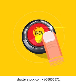 push button of idea. creativity concept - vector illustration