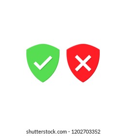 Push button Ok or No. Vector Flat design