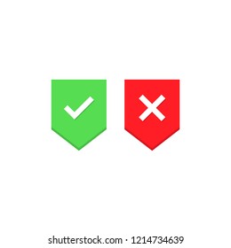 Push button Ok or No. Vector Flat design