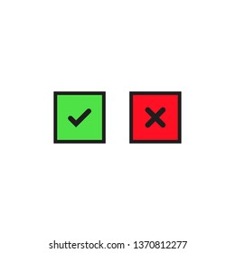Push button Ok or No. Vector icon Flat design