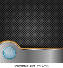 Push button on the metal background
