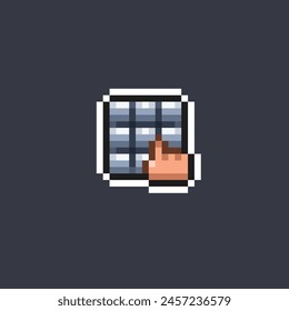 push button in pixel art style