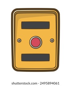 Señal de Botón pulsador. Semáforo de peatones. Apaguen la luz. Ilustración vectorial.