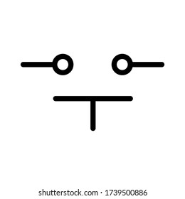 Push button switch icon, sign design. Designation of electronic components
