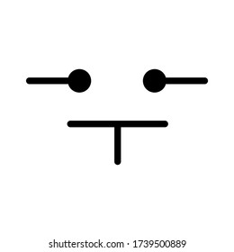 Push button switch icon, sign design. Designation of electronic components