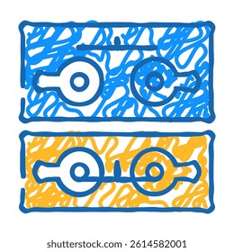 push button switch mechanism doodle icon sketch vector. push button switch mechanism sign. isolated symbol illustration