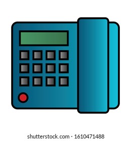 push button telephone, 80s style, simple licon, vector illustration 