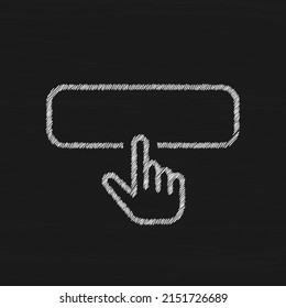 Push button white sketch vector icon. Cursor pointer symbol, logo illustration