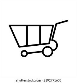 icono del carro de inserción en fondo blanco