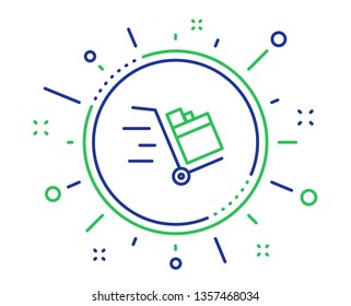 Push cart line icon. Delivery service sign. Express shipping symbol. Quality design elements. Technology push cart button. Editable stroke. Vector