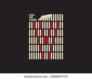 push for change, stripes vector design