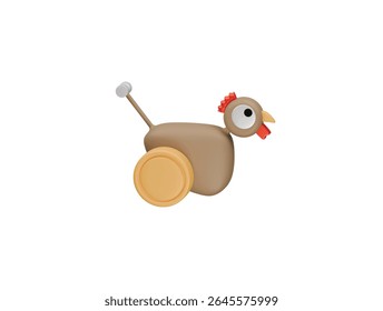 push chicken toys icon 3d illustration render