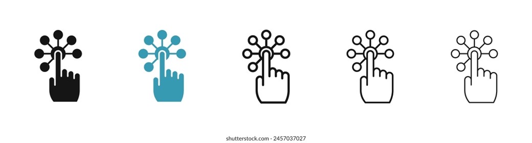 Push or Click Button Icon Set for User Interfaces for UI Designs