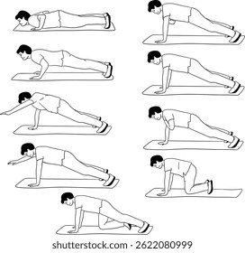 push up collection with doodle style