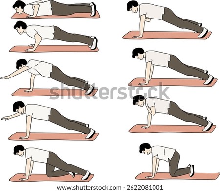 push up collection with doodle style
