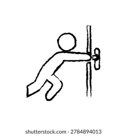 Push Door Icon on White Background