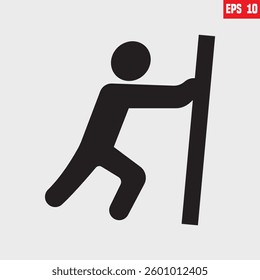 Push door vector sign icon pictogram, door sign, vector illustration on black background