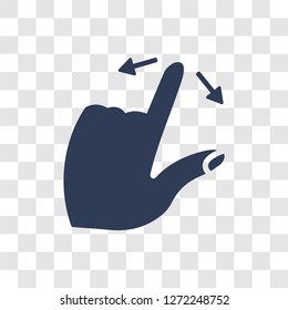 Push and expand gesture icon. Trendy Push and expand gesture logo concept on transparent background from Hands collection