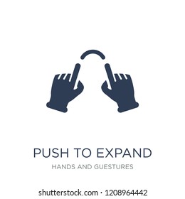 Push to expand icon. Trendy flat vector Push to expand icon on white background from Hands and guestures collection, vector illustration can be use for web and mobile, eps10