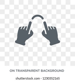 Push to expand icon. Trendy flat vector Push to expand icon on transparent background from Hands and guestures collection. 