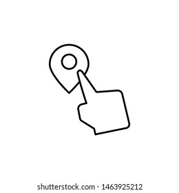 Push, finger, gesture icon. Element of corruption icon. Thin line icon on white background