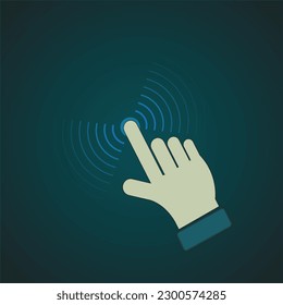 push finger icon vector icon.Editable stroke.linear style sign for use web design and mobile apps,logo.Symbol illustration.Pixel vector graphics - Vector