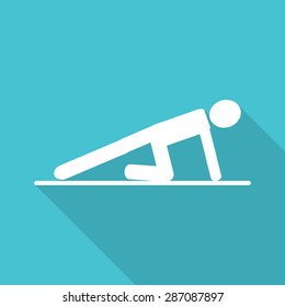 push up flat icon with long shadow.