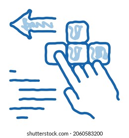 push game controller button sketch icon vector. Hand drawn blue doodle line art push game controller button sign. isolated symbol illustration