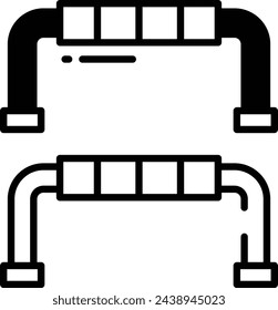 Push Up glyph and line vector illustration