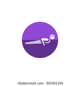 Push up icon in flat color circle style. Sport activity 