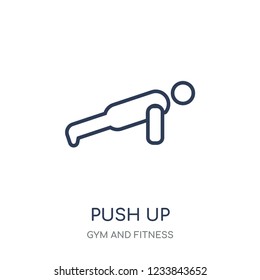 Push up icon. Push up linear symbol design from Gym and Fitness collection. Simple outline element vector illustration on white background