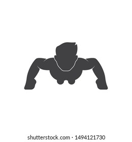 Push Up Icon Logo Vector Illustration Design Template