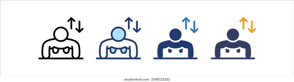 Push Up Icon Set Multiple Style Collection