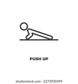 push up icon. Thin line push up icon from Fitness and Gym collection. Outline vector isolated on white background. Editable push up symbol can be used web and mobile