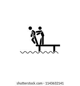 push into water icon. Element of joke dat icon. Premium quality graphic design icon. Signs and symbols collection icon for websites, web design, mobile app