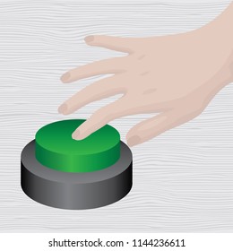 Push Launch button vector illustration. Business motivation  Opportunity conept