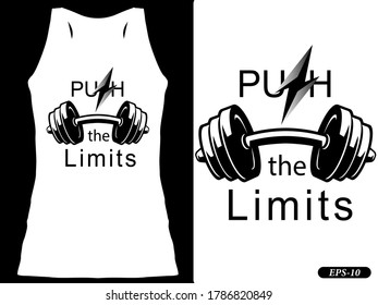 Empujar los límites diseño de camisetas de gimnasia