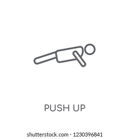 Push up linear icon. Modern outline Push up logo concept on white background from Gym and Fitness collection. Suitable for use on web apps, mobile apps and print media.