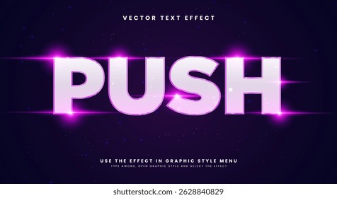 Push modern Style 3D editable text effect Template