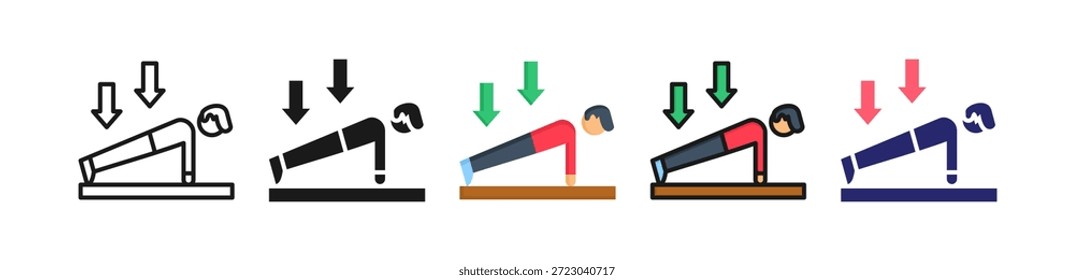 Empuje hacia arriba la Colección múltiple del conjunto del icono del estilo..