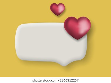 Push notice alert with heart icon isolated on white background. Vector illustration. Eps 10.