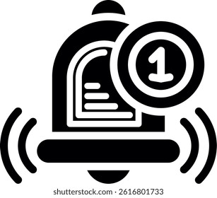 Push Notification Glyph Vector Icon Design