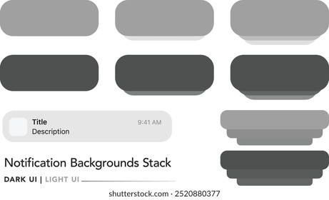 
Push notification stack message illustration. Smartphone lockscreen sms messages. Apple iPad, iphone, ios and Macintosh screen