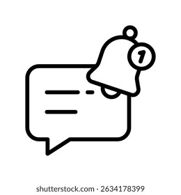 Ícone de estrutura de tópicos do Vetor de notificação por push. Arquivo Eps 10