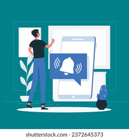 push notifications concept vector design illustration