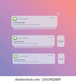 Push Notifications Icon Set Vector Design.