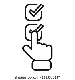 Push on realization list icon outline vector. Balance human people. Goal mental ebony