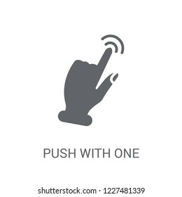 Push with one finger to slide icon. Trendy Push with one finger to slide logo concept on white background from Hands collection. Suitable for use on web apps, mobile apps and print media.