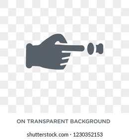 Push with one finger to slide icon. Trendy flat vector Push with one finger to slide icon on transparent background from Hands and guestures collection. High quality filled Push with one finger to