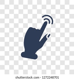 Push with one finger to slide icon. Trendy Push with one finger to slide logo concept on transparent background from Hands collection